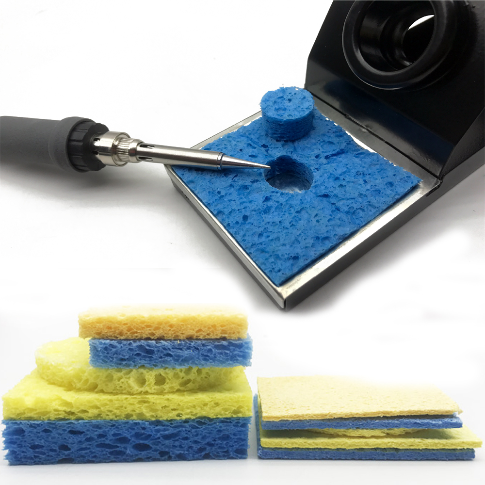 10pcs Soldering Iron Solder Tip Welding Cleaning Sponge Yellow Iron Cleaner XI 