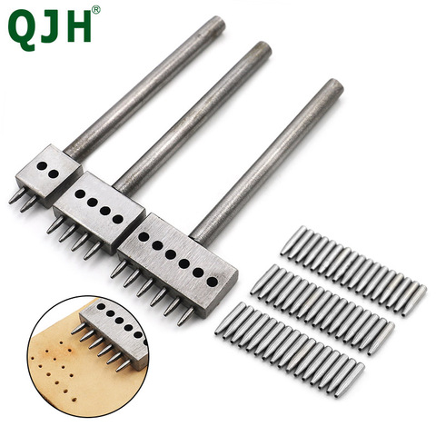 4/5/6/8mm Spacing Leather Hole Punches Hole Punching Nail DIY Hand Perforated Round Stitching Cut Leather Punch Tools Hole Set ► Photo 1/6