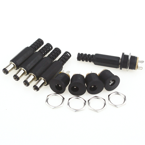 10 pcs 12V 3A Plastic Male Plugs + Female Socket Panel Mount Jack DC Power Connector Electrical Supplies ► Photo 1/5