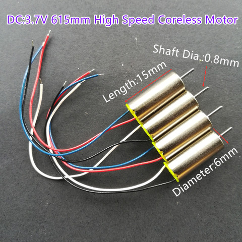 High Speed E111 RC Drone Quadcopter Spare Parts 615 6mm 15mm 0.8mm Brushed Coreless Motor CW&CCW 4PCS ► Photo 1/3