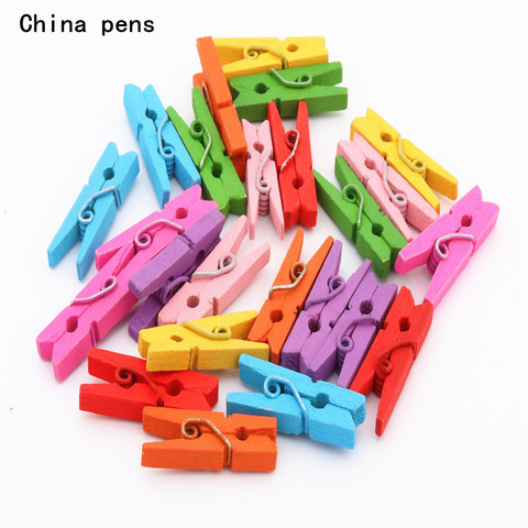 25mm 35mm 45mm 60mm 72mm Color  wooden Pegs  Clips For Photo Clips Clothespin Craft Decoration Clips School  Office  clips ► Photo 1/6
