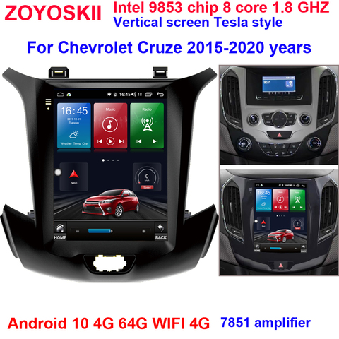 ZOYOSKII Android 9.0 10.4 inch vertical screen Tesla style car gps radio navigation player for Chevrolet new Cruze 2015-2022 ► Photo 1/6