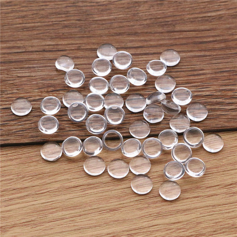 100pcs/lot 8MM Round Hemispherical Style Flat Back Clear Glass Cabochon, High Quality, Lose Money Promotion!!!(Z4-13) ► Photo 1/2