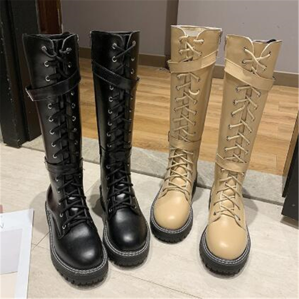 Occident Women Genuine Real Leather Knee High Boots Knight Winter Shoes Vogue Sz