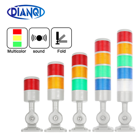 Rotatable 180 Stack light Red Orange amber Green warning light industrial for CNC machine DC 24V 12V Steady flashing light LED ► Photo 1/6