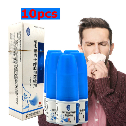 10pcs Nano Silver Ion Propolis Antibacterial Spray Nasal Cure Rhinitis Sinusitis Nose Spray Bottle Anti-snore Apparatus Health ► Photo 1/6