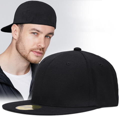 2022 spring and summer new fully closed hat male hip hop hip-hop baseball cap after sealing flat-brimmed hat bald hat 57-60CM ► Photo 1/3