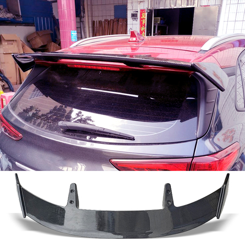 Trunk Spoiler Type TE Carbon Surface Car Rear Trunk Wing ABS material Refit Accessories Spoiler For Hyundai Kona 2017-2022 ► Photo 1/6