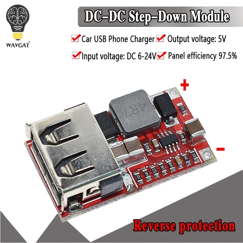 6-24V 24V 12V to 5V USB Step Down Module DC-DC Converter Phone Charger Car Power Supply Module Efficiency 97.5% Buck Module ► Photo 1/6