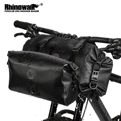 Rhinowalk 2022 Bicycle Bag Waterproof Big Capacity Handlebar Bag 2-piece Front Tube Cycling Bag MTB Frame Trunk Bike Accessories ► Photo 1/6