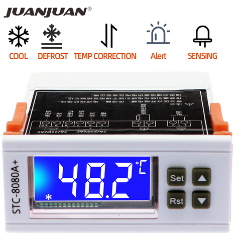 STC-8080A+ Digital Temperature Controller 12V 24V 220V Automatic Timing Defrost Intelligent Thermostat Alarm Function 40%off ► Photo 1/6