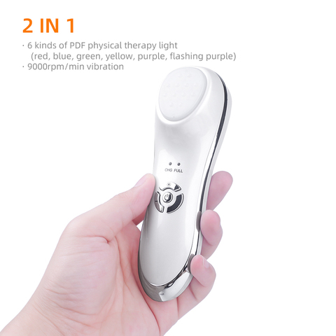 5 Colors EMS LED Photon Therapy Beauty Device Tighten Lifting Whitening Anti-aging Acne Ultrasonic Vibration Facial Massager ► Photo 1/6