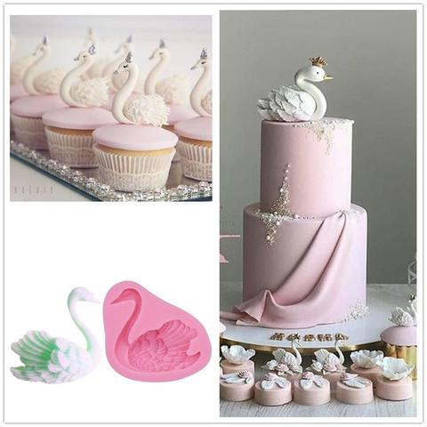 Cute Swan Fondant Cake Molds Baking Decoration Cake Tool Cake Topper Mould Sugar Craft Mold Gumpaste Mold Handmade SM-096 ► Photo 1/5