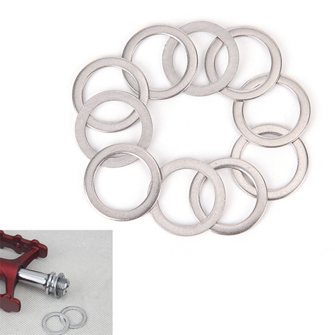 10Pcs Bicycle Pedal Spacer Crank Cycling MTB Bike Stainless Steel Ring Washers ► Photo 1/6
