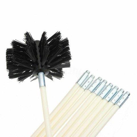 Chimney Cleaning Brush 6pcs Flexible Handle Rods Chimney Brush Fireplace Kettle Rotary Sweep Brush Household Cleaning Tools ► Photo 1/3