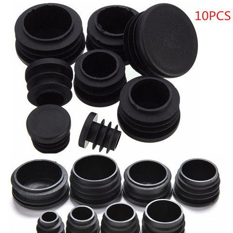 10Pcs Black Round Plastic Cover Furniture Leg Plug Blanking End Caps Insert Plugs Round Pipe Tube Bung 8 Sizes ► Photo 1/6