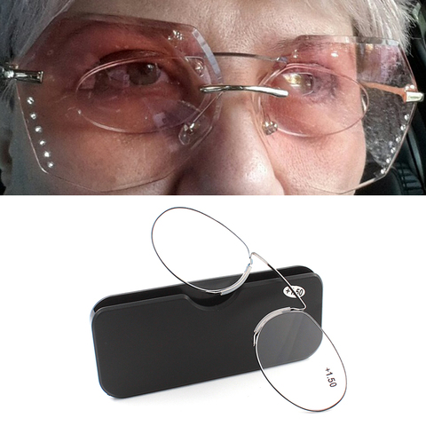 Pince-nez Reading Glasses for Men Magnifying Glasses Female Dioptre Glasses  Focus Plus Points +1.0 1.5 2.0 2.5 3.0 3.5 4.0 ► Photo 1/6