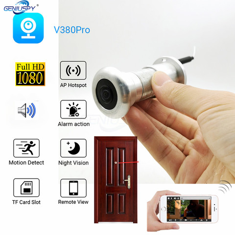 1080P Cloud Storage TF Card WIFI Audio Door Eye Hole Home Wide Angle Lens Network Mini Peephole Wifi Door IP Camera P2P V380 Pro ► Photo 1/6