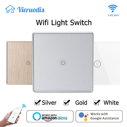 Wifi Smart Wall Touch Light Switch Glass Panel EU Standard Mobile APP Remote Control Work With  Alexa Google Home for Tuya ► Photo 1/6