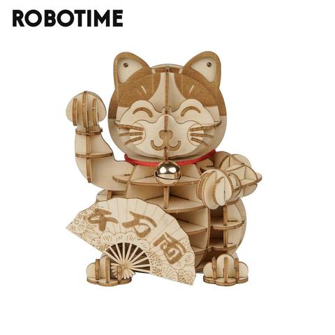 Robotime New DIY Plutus Cat 3D Wooden Puzzle Game Assembly Boat Toy Gift for Children Teens Adult TG303 ► Photo 1/6