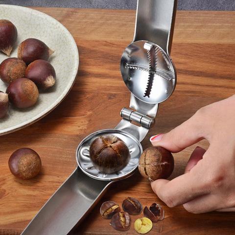 Stainless Steel 2 in 1 Quick Chestnut Clip Walnut Pliers Metal NutCracker Sheller Nut Opener Kitchen Tools Cutter Gadgets ► Photo 1/6