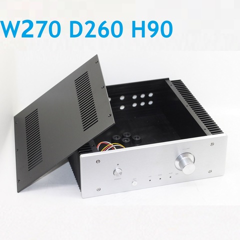 Headphone Amp Shell D260 W270 H90 All Aluminum Class A Chassis Preamp Amplifier Power Supply Box DIY Case Heat Sink Rear WA17 ► Photo 1/1