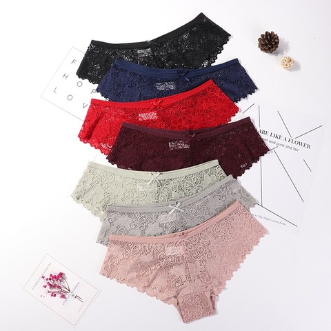 Cheap 3PCS/Set Sexy Hollow Cotton Panties For Women Low Waist