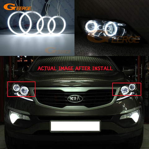 For Kia Sportage SL 2010 2011 2012 2013 2014 2015 Excellent Ultra bright CCFL Angel Eyes kit Halo Ring ► Photo 1/6