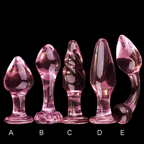 Candiway Exquisite Pink Crystal Glass Anal Plug Adult Masturbation Products Prostate Massager Erotic Toys For Couple (5 Styles) ► Photo 1/6