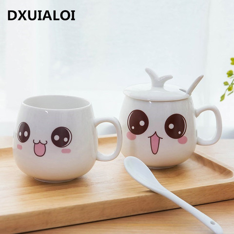 Modern simplicity Creative Ceramic Mugs Cute Cartoon Face Expression Water Container Lover Coffee Mugs Travel cute cup gift ► Photo 1/6