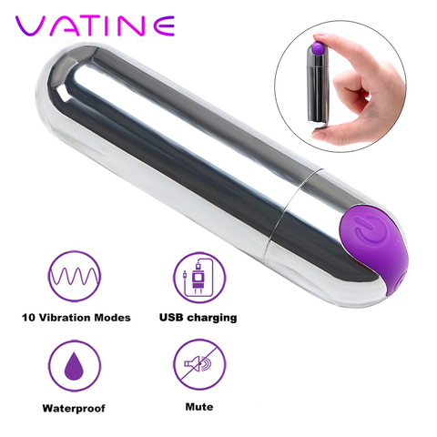 VATINE Mini Bullet Vibrator Sex Toys for Women 10 Speed Waterproof Strong Vibration USB Rechargeable G-spot Massager ► Photo 1/6