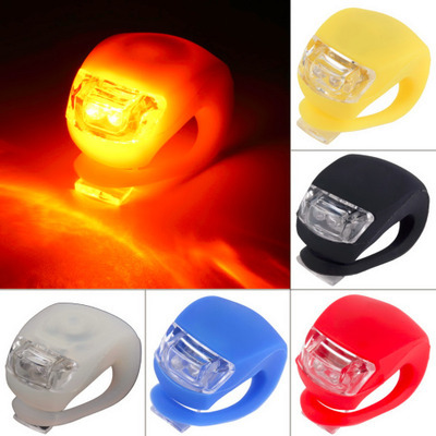 Silicone Bike Bicycle Light MTB LED Front Rear Wheel Lamp Waterproof Flashlight Cycling Safety Warning Light Bicycle Accessories ► Photo 1/6