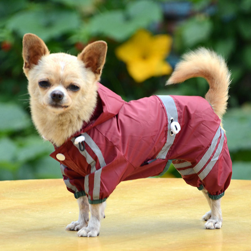 Pet Dog Raincoat Waterproof Breathable Rainwear Hoodie Jacket Apparel Clothes Pr