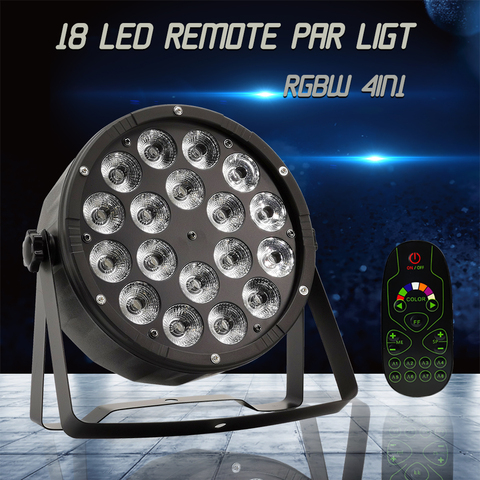 18x12w Wireless Remote Led Par Light RGBW 4in1 Flat Par Light Dyeing Par Lights Wall Washer ► Photo 1/5