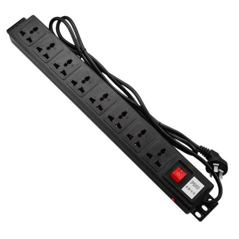1U PDU 8 Outlet Metal Power Strip Surge Protector 250V 10A 2500W with Long Extension Cord for 19 inch Server Rack ► Photo 1/5