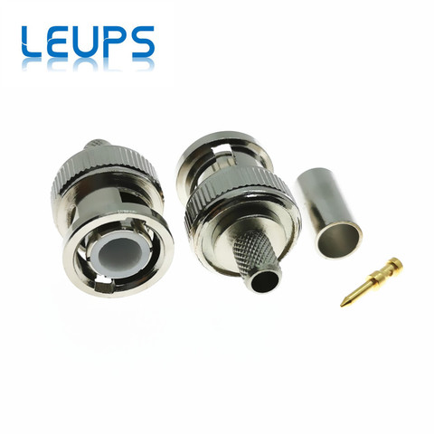 10PCS BNC Male Plug Q9 Crimp RG58 RG142 RG223 RG400 LMR195 50-3 RF Connector ► Photo 1/3