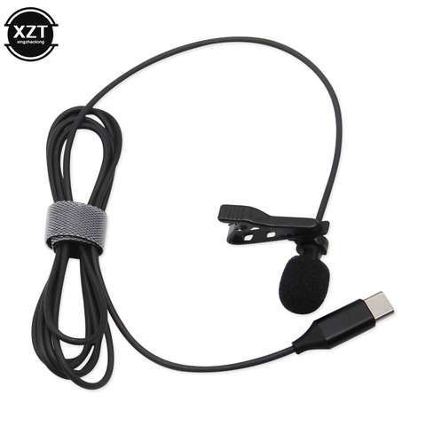 Mini Microphone USB C Mic Type-C Mic Lapel Clip-on Condenser Audio Recording For Huawei P20 P30 Xiaomi Samsung Android Phone ► Photo 1/6