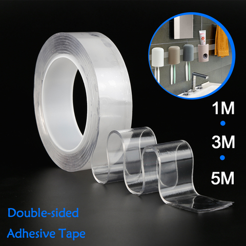 1/2/3/5m Reusable Double-Sided Adhesive Nano Transparent Tape Removable  Sticker Washable Adhesive Loop Disks Tie Glue Gadget - Price history &  Review, AliExpress Seller - 3C lol Store