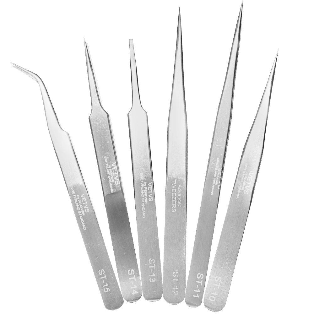 Precise Tweezers VETUS Swiss Quality For Eyelash Extensions ST-10 11 12 13 14 15 