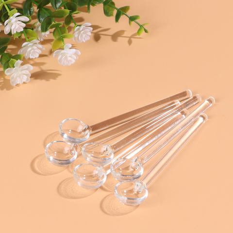 Long Handle Glass Spoons Clear Dessert Beautiful Glass Flatware Coffee Stirring Spoons Tea Spoons for Home Party Bar ► Photo 1/6