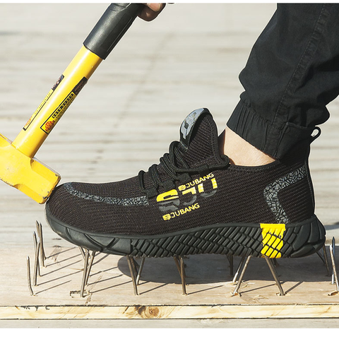 Men Work Boots Sneakers Industrial-Shoes Toe-Work Puncture-Proof Comfortable Men's Casua Safety-Shoes Lace-Up Desert-Combat ► Photo 1/6