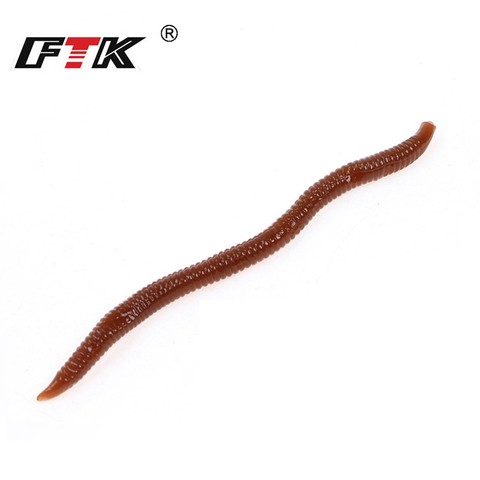 FTK 30pcs 7.5cm Earthworms Silicone Soft Fishing Lures Worms Artificial Bait Bloodworm Fishy Smell Baits For Carp ► Photo 1/6