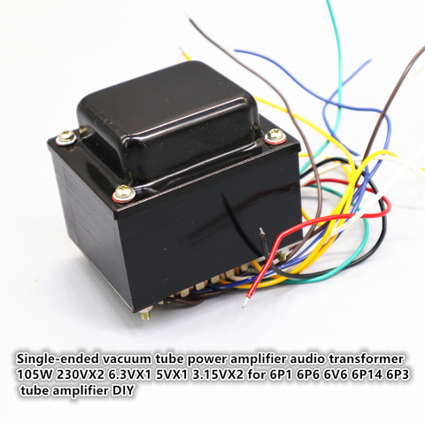 Single-ended vacuum tube audio power amplifier transformer 105W 230VX2 6.3VX1 5VX1 3.15VX2 for 6P1 6P6 6V6 6P14 6P3 tube amp DIY ► Photo 1/6
