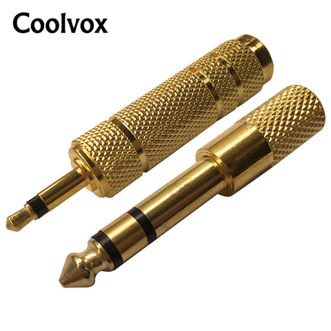 Gold Plated Plug Audio Headphone Adapter  Jack TRS 1/4 