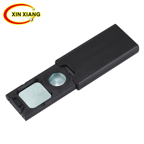 Portable Mini Reading Magnifier 5X 45X Pocket Magnifier for Reading 2 Led Magnifying Glass Jewelry Loupe Stamps Illuminated Lupe ► Photo 1/5