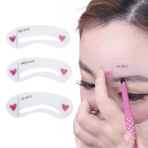 3Pcs Eyebrow Stencils Grooming Shaper Kit Eyebrow Shaping Stencils Grooming Kit Makeup Shaper Set Template Defining Makeup Tools ► Photo 1/6