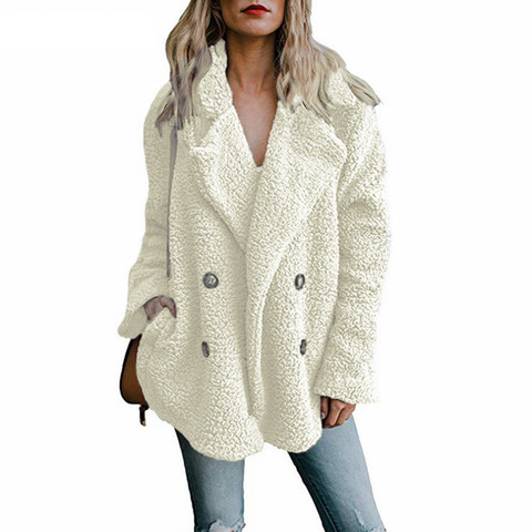 Teddy Coat Women Faux Fur Coats Long Sleeve Fluffy Fur Jackets Winter Warm Female Jacket Women Winter Coats 2022 Plus Size 5XL ► Photo 1/6