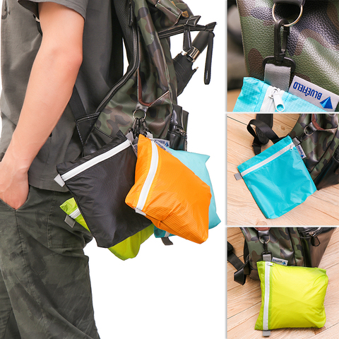 1PC 4 Color Nylon Coated Silicon Fabric Waterproof Zipper Hook Storage Bag Outdoor Camping Hiking Pocket Pouch Organizer ► Photo 1/6