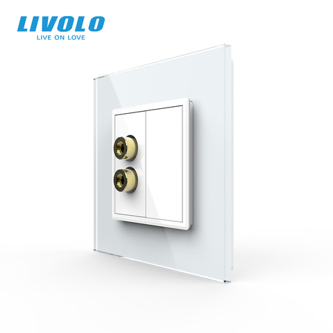 Livolo UK standard Wall Sound Socket, Sound banana plugs,New Style Crystal Glass Panel ► Photo 1/6