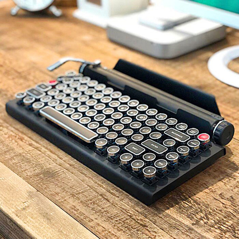 Typewriter Keyboard Wireless Bluetooth RGB Colorful Backlight Retro Mechanical Keyboard for Cellphone Tablet Laptop GK99 ► Photo 1/1
